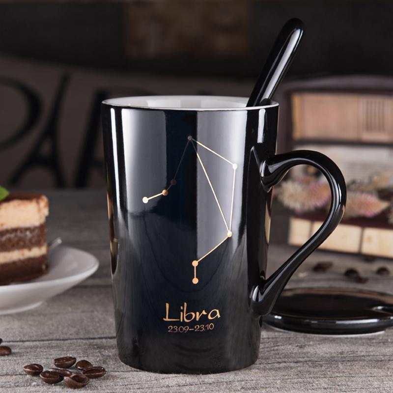 Zodiac Constellation Mug with Stainless Spoon