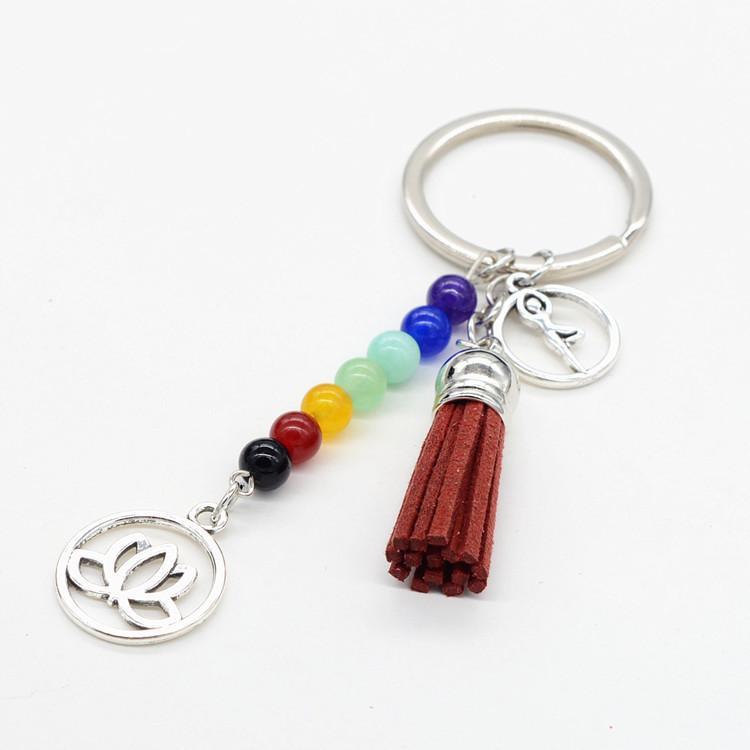 7 Chakra Lotus Keychain