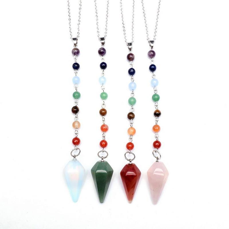 7 Chakra Reiki Agate Necklace