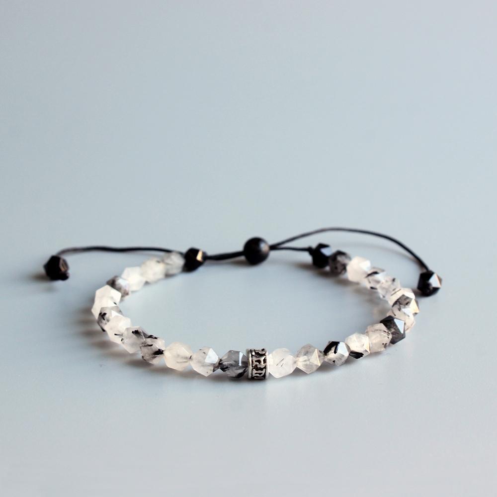Tibetan Buddhist Six True Word Mantra Quartz Bracelet