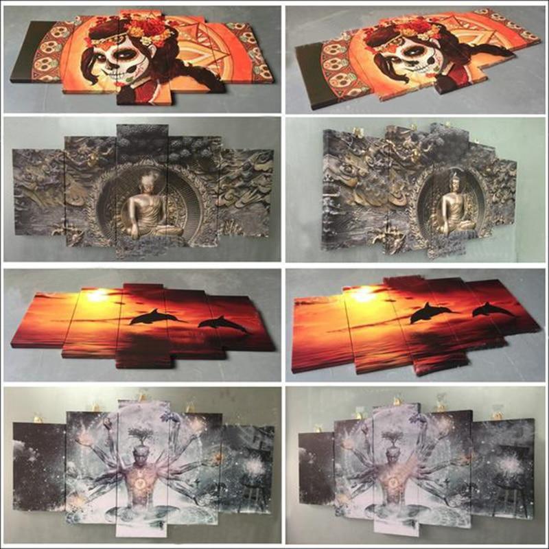 3 Panel Modern Colorful Buddha Print Painting