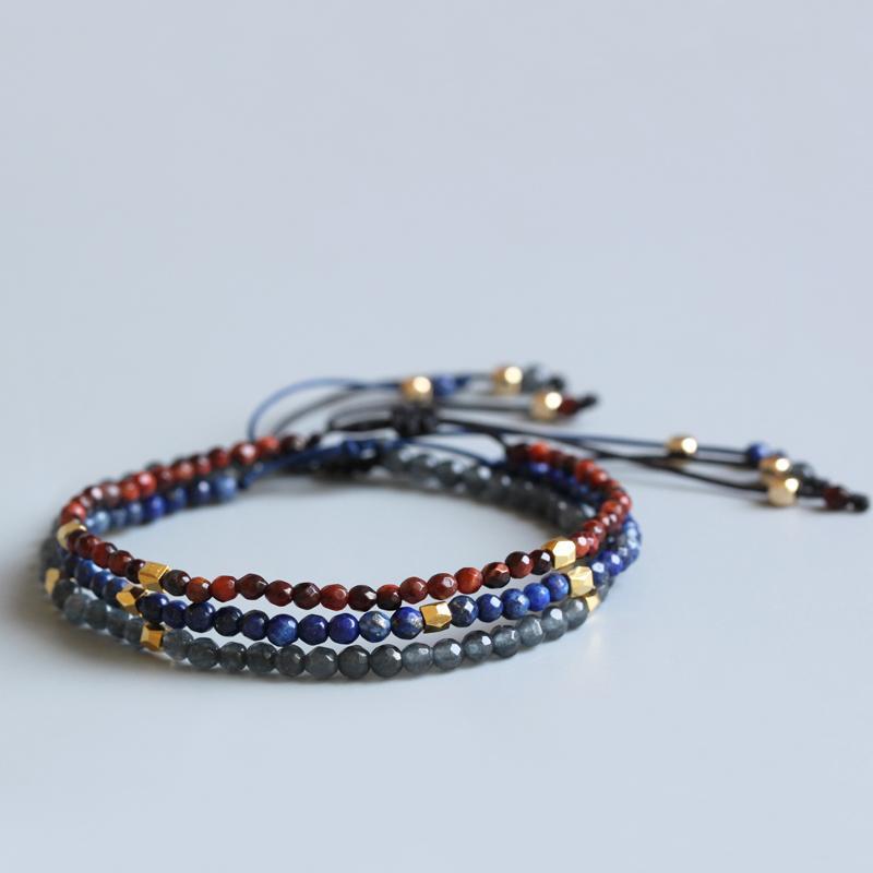 3mm Slim All Natural Stone Healing Bracelets