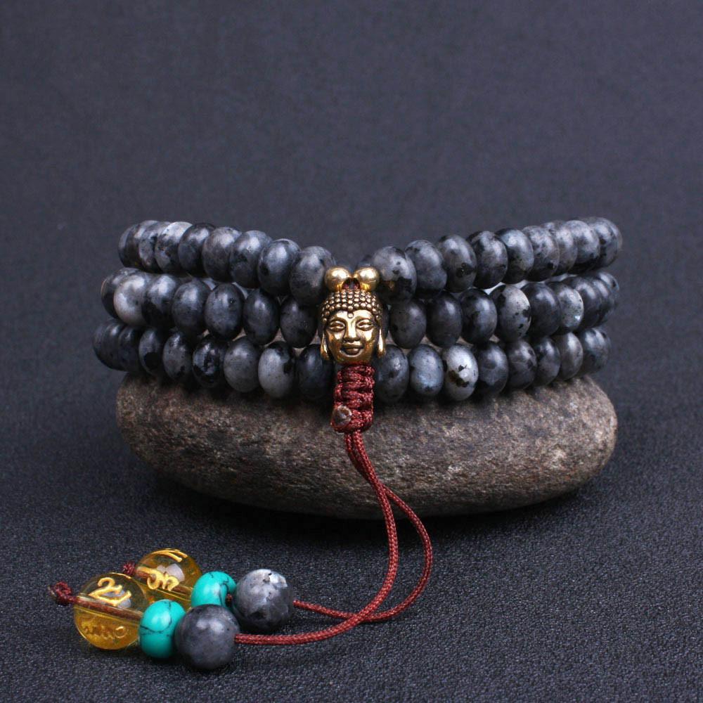 108 Lapis Lazuli Mala beads with Buddha Head
