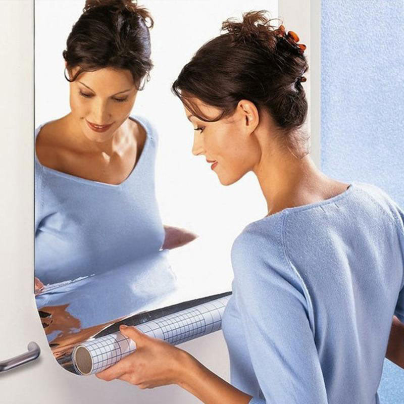 Mirror Wall Sticker Acrylic Wallpaper Fashion Acrylic 60 X 100cm Rectangle Background Home Decor Bathroom