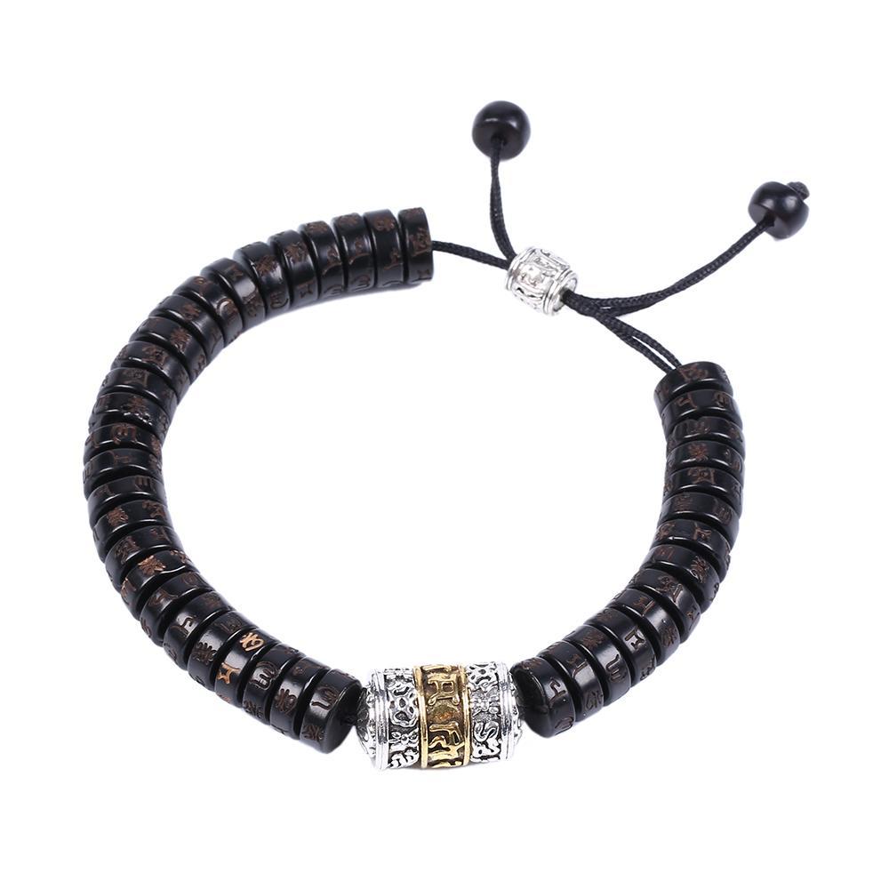 Tibetan Buddhist Natural Coconut shell  Mantra Bracelet