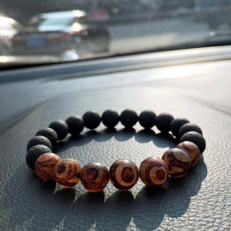 Volcanic Lava Stone Tiger Eye Bracelet
