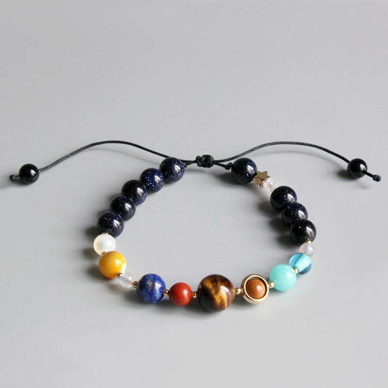 Universe Galaxy Solar System Natural Stone Bracelet