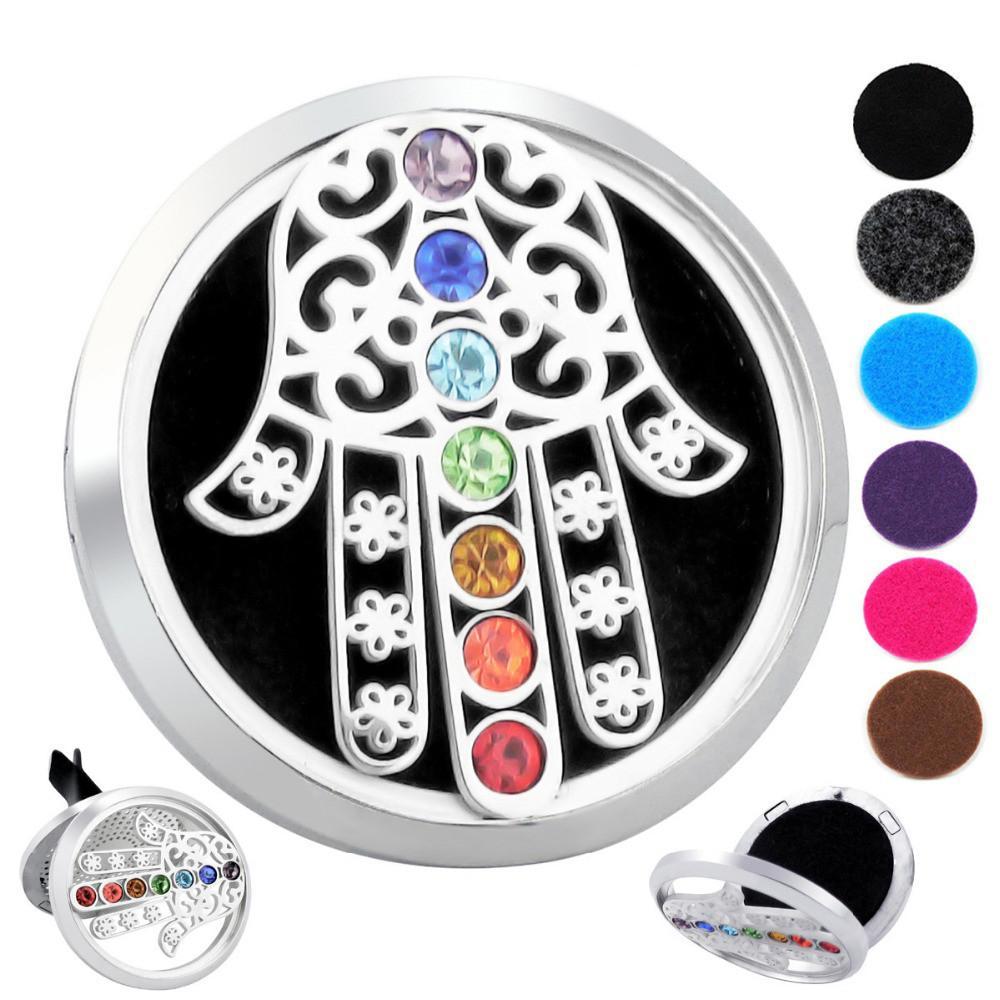 7 Chakra Hand of Fatima Car Diffuser