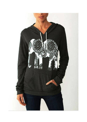 Womens Long Sleeve Elephant Hoodies