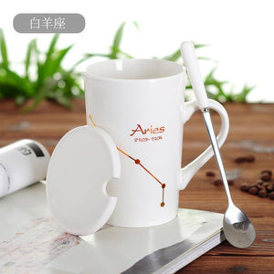 Zodiac Constellation Mug with Stainless Spoon